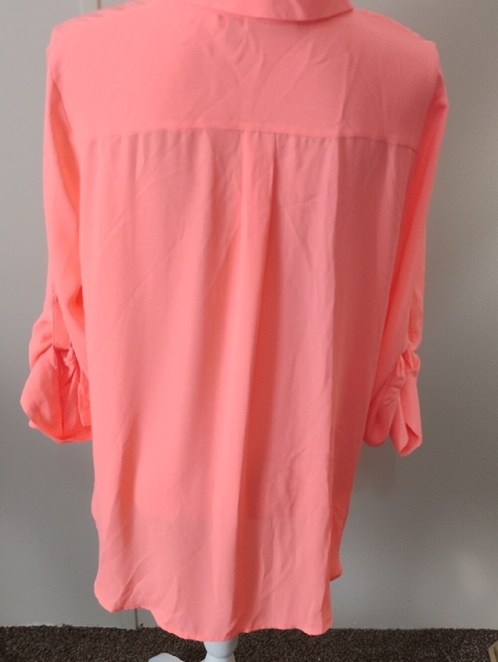 Gorgeous Apt. 9 Neon Coral Button-Down Shirt - Picture 4 of 6
